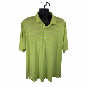 Fennec Golf Polo Size XXL Striped Blue Yellow Performance Fabric